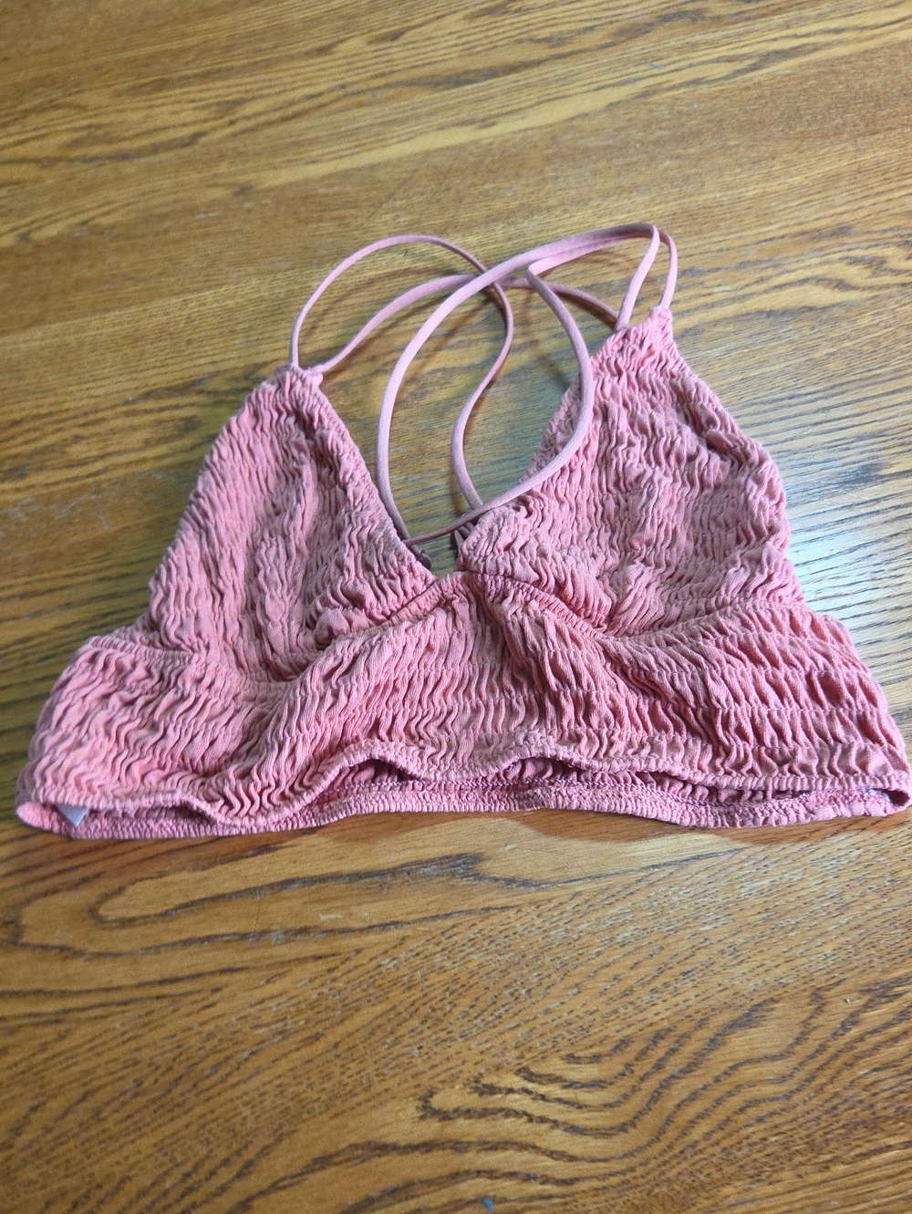 PINK Victoria's Secret Coral Smocked Bralette - Picture 1 of 7